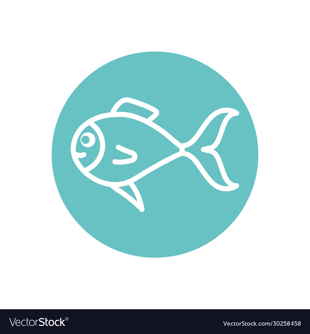 Isolated fish line block style icon design