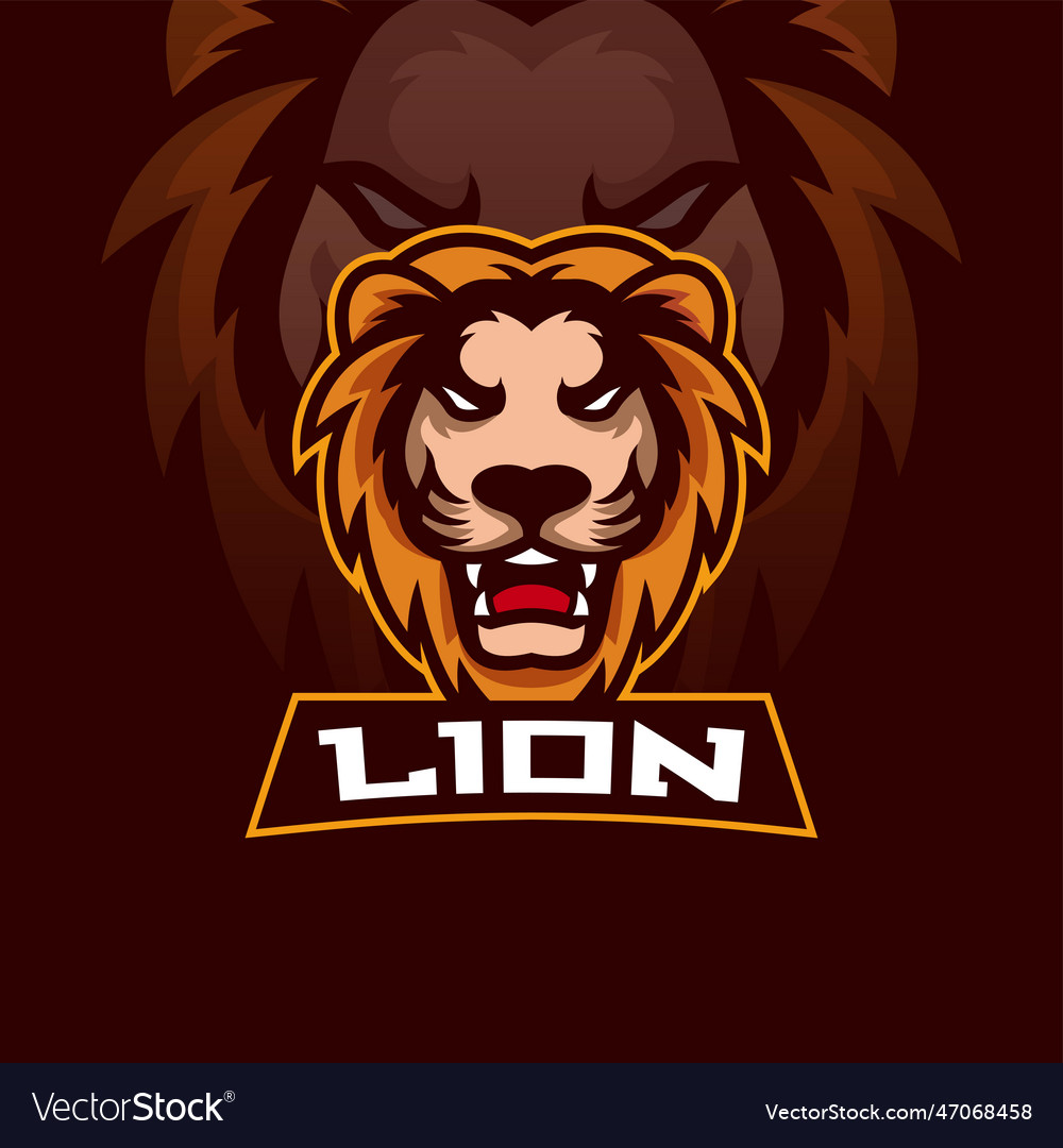 Logo king lion e sport and style Royalty Free Vector Image