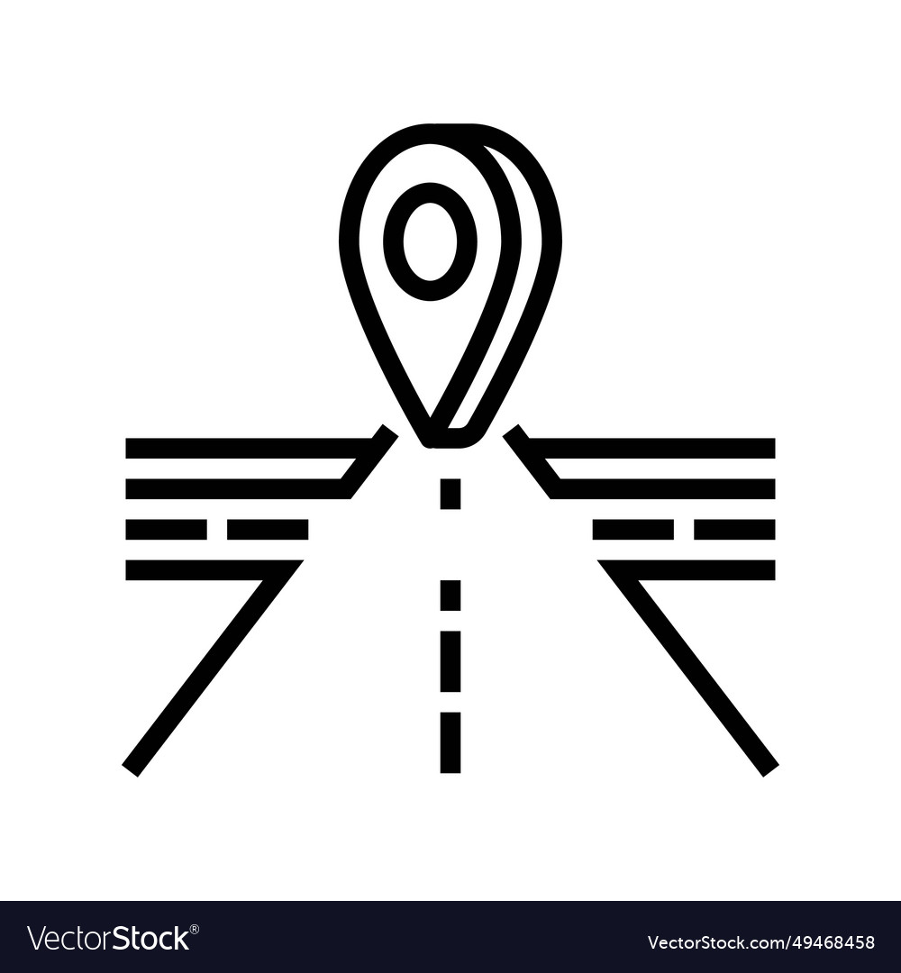 Map pointer courier line icon vector image Map pointer courier line icon