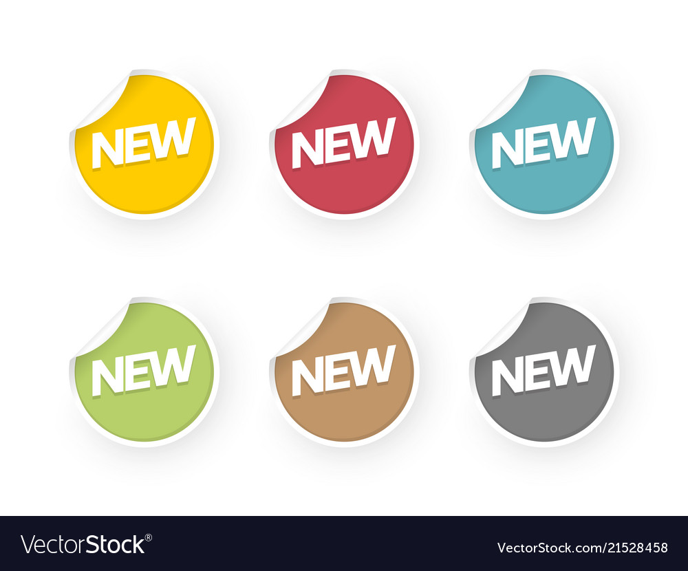 New icons colored stickers set vector image New icons colored stickers set