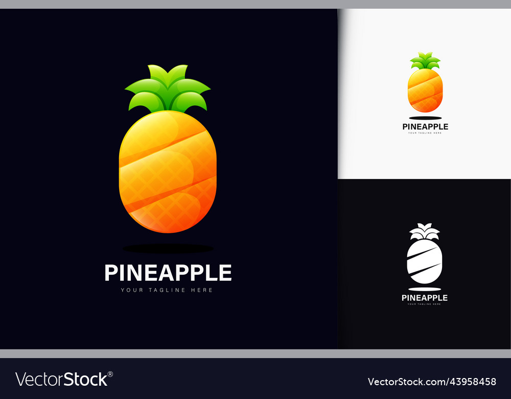 Pineapple logo design with gradient