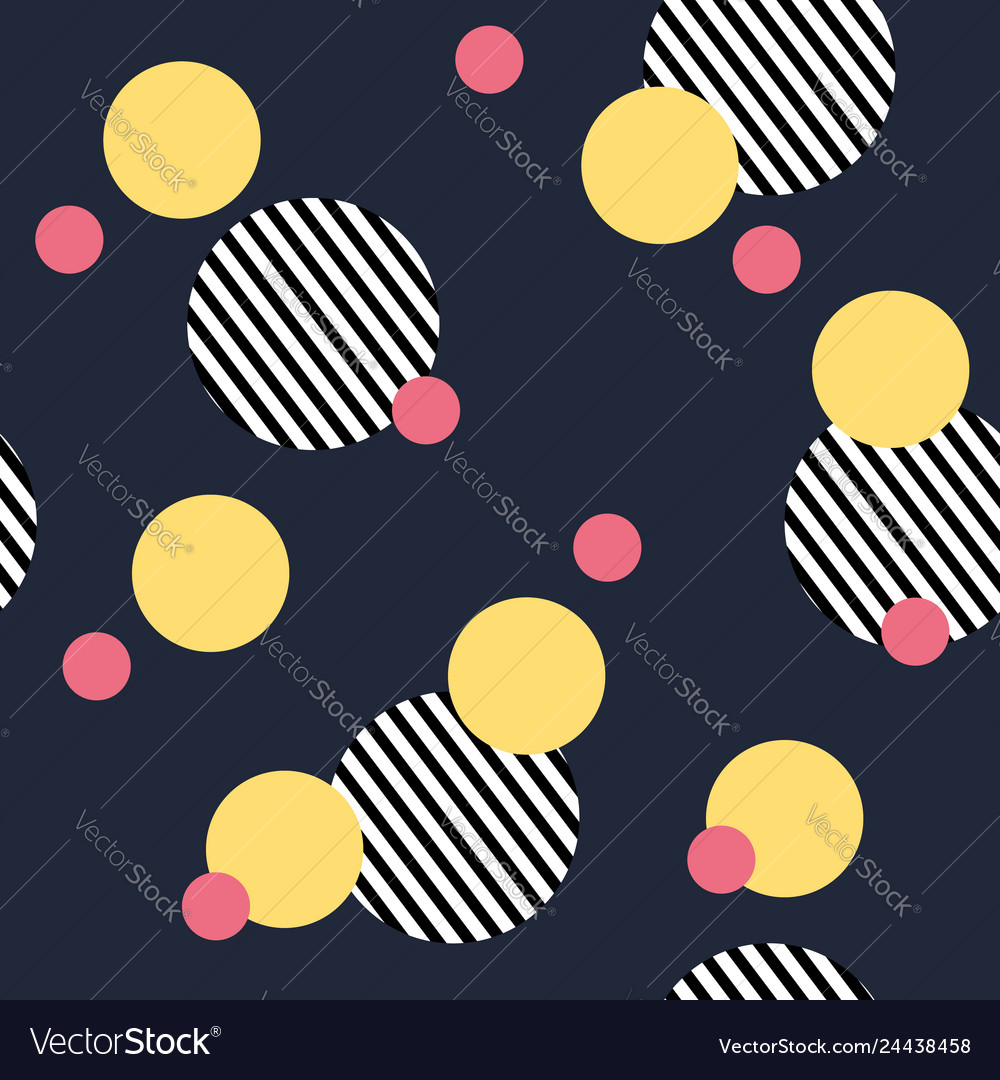Seamless abstract pattern with stripped circles vector image Seamless abstract pattern with stripped circles