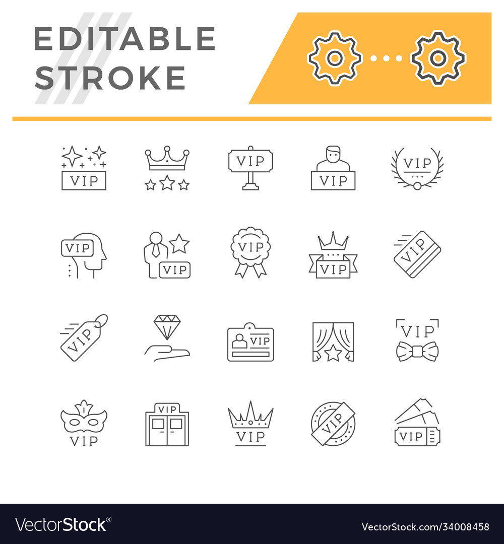 Set line icons vip Royalty Free Vector Image - VectorStock