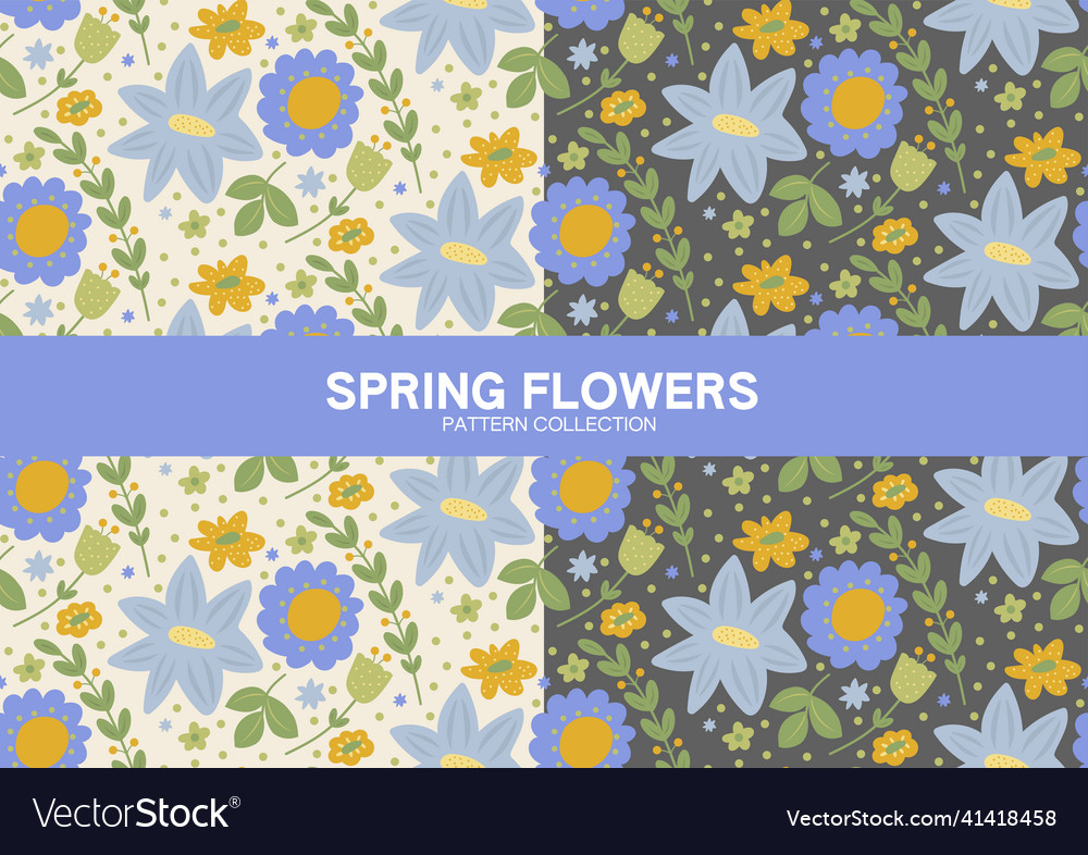 Spring flowers seamless pattern vector image Spring flowers seamless pattern