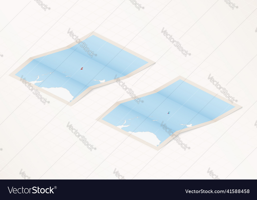 Two versions of a folded map fiji