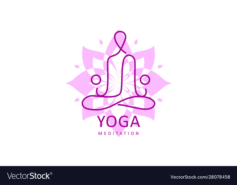 Yoga logo design stock human meditation in lotus