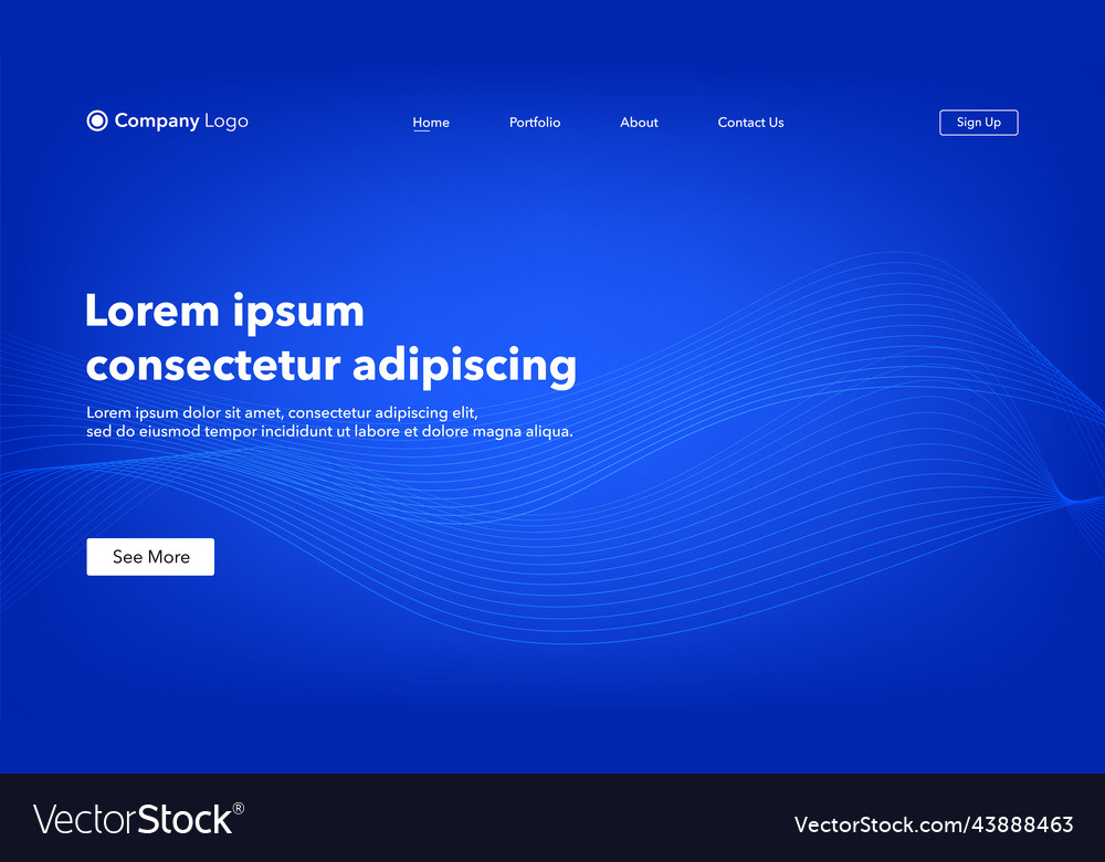 Abstract background website landing page template vector image Abstract background website landing page template