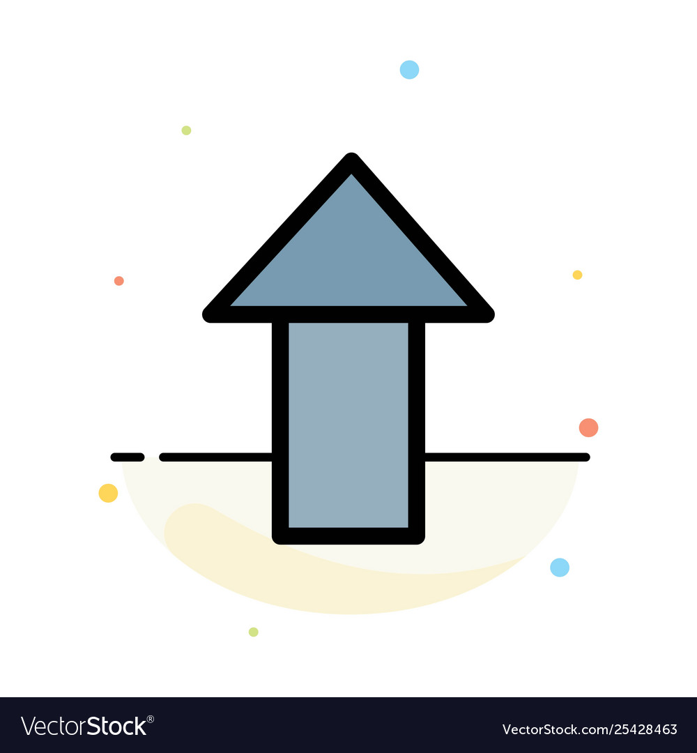 Arrow up upload abstract flat color icon template Vector Image Arrow up upload abstract flat color icon template