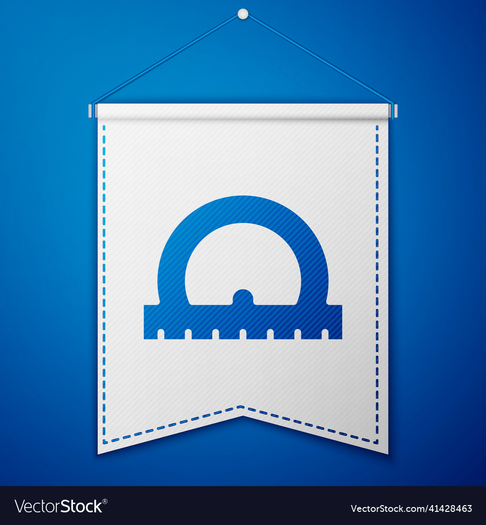 Blue protractor grid for measuring degrees icon vector image Blue protractor grid for measuring degrees icon