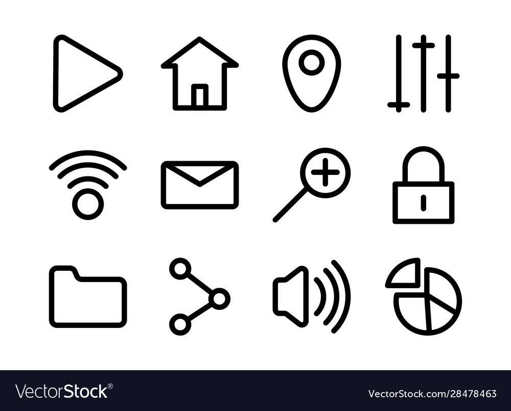 Bundle user interface set icons vector image Bundle user interface set icons