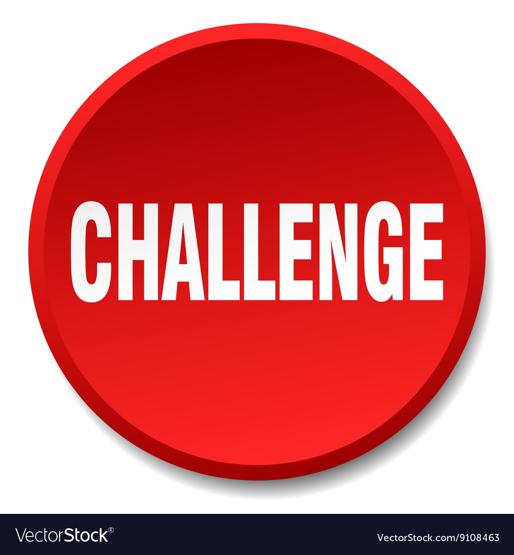 Challenge red round flat isolated push button