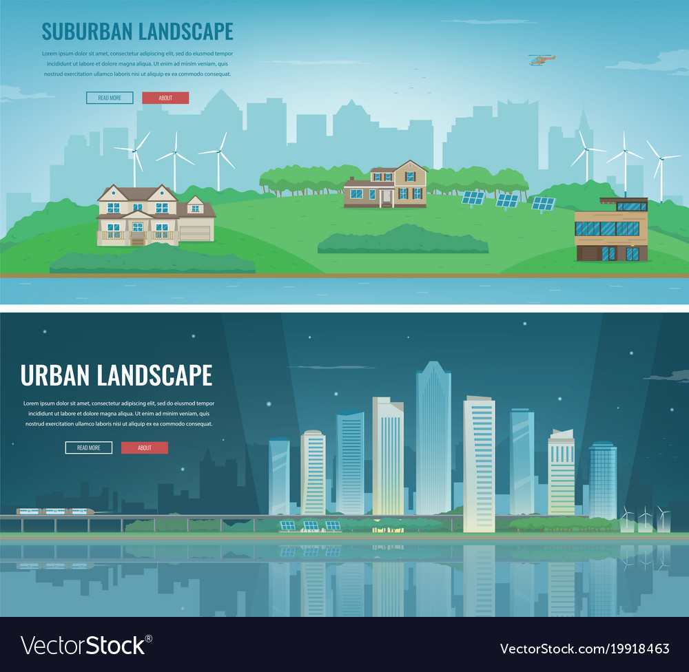 City landscape and suburban building