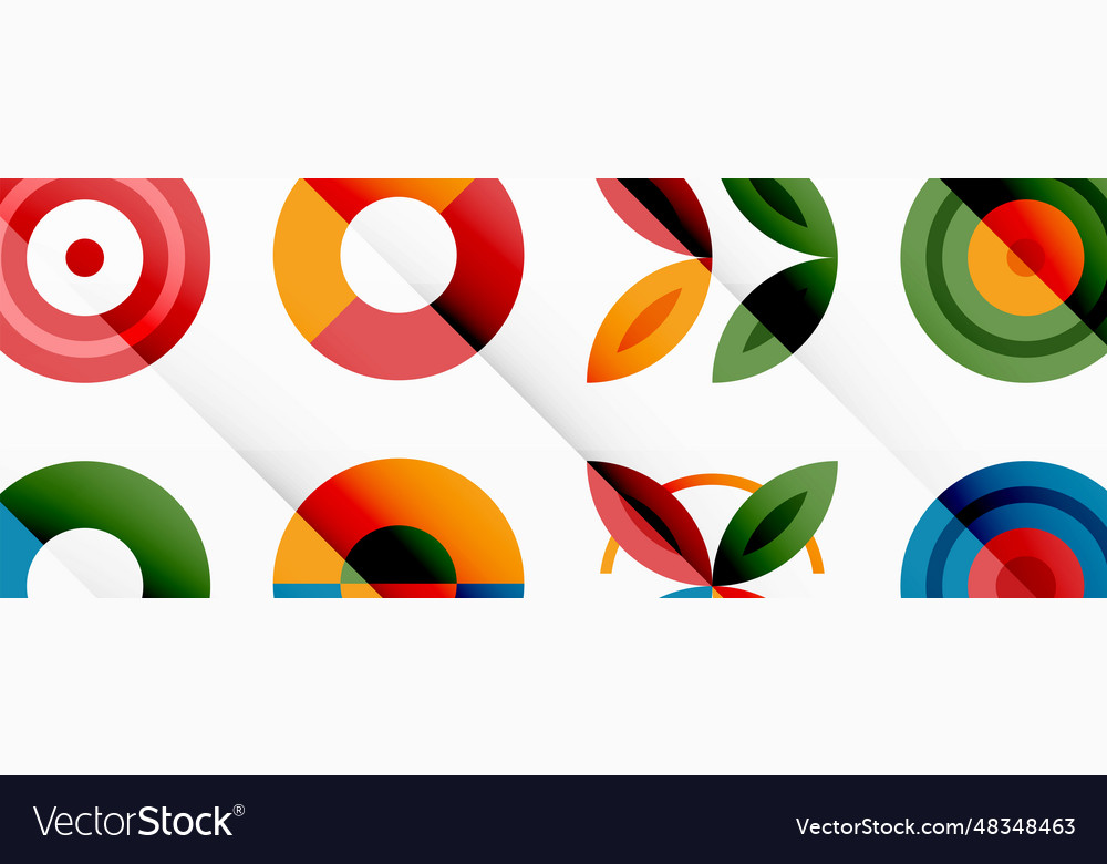 Colorful circles in a grid composition abstract Vector Image