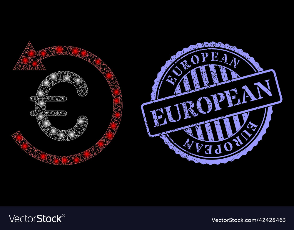 Distress european stamp and shiny network euro