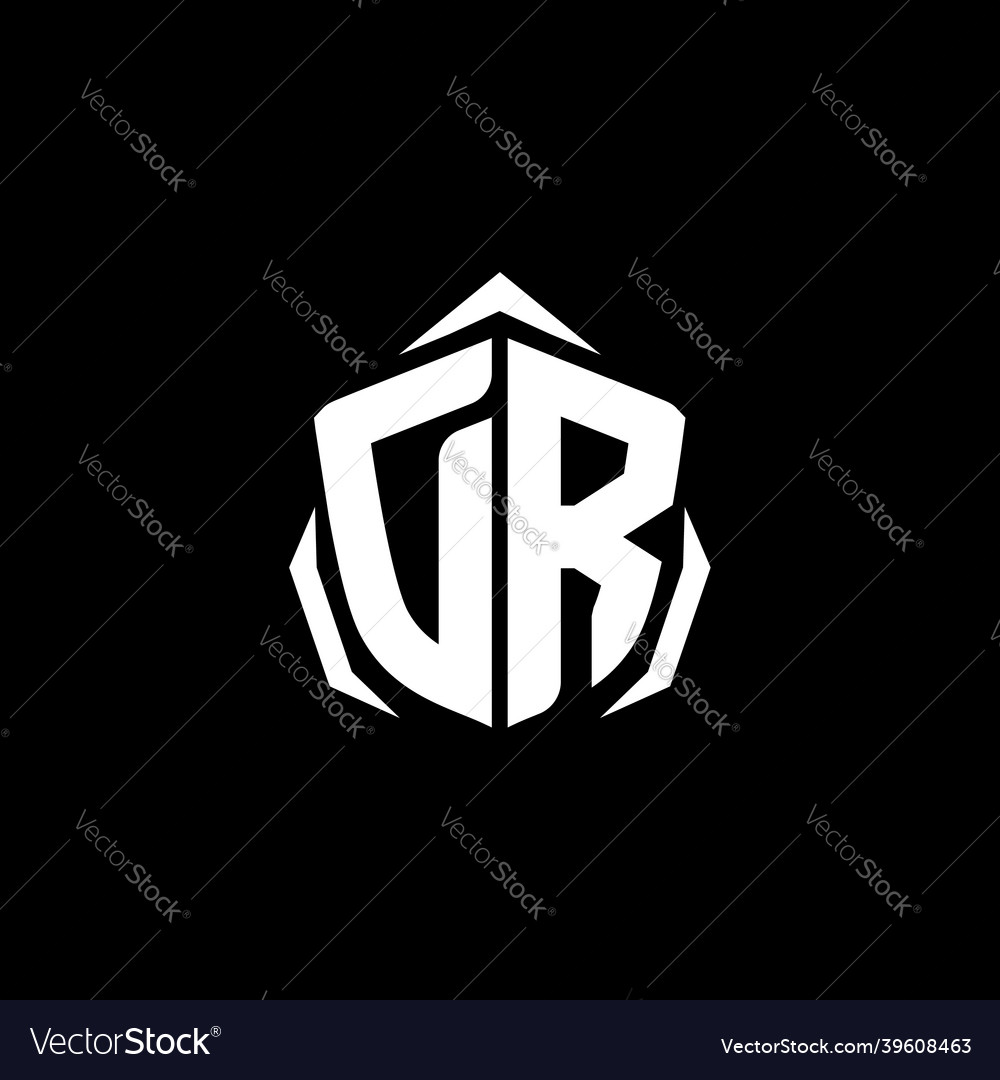 Dr monogram shield shape style Royalty Free Vector Image