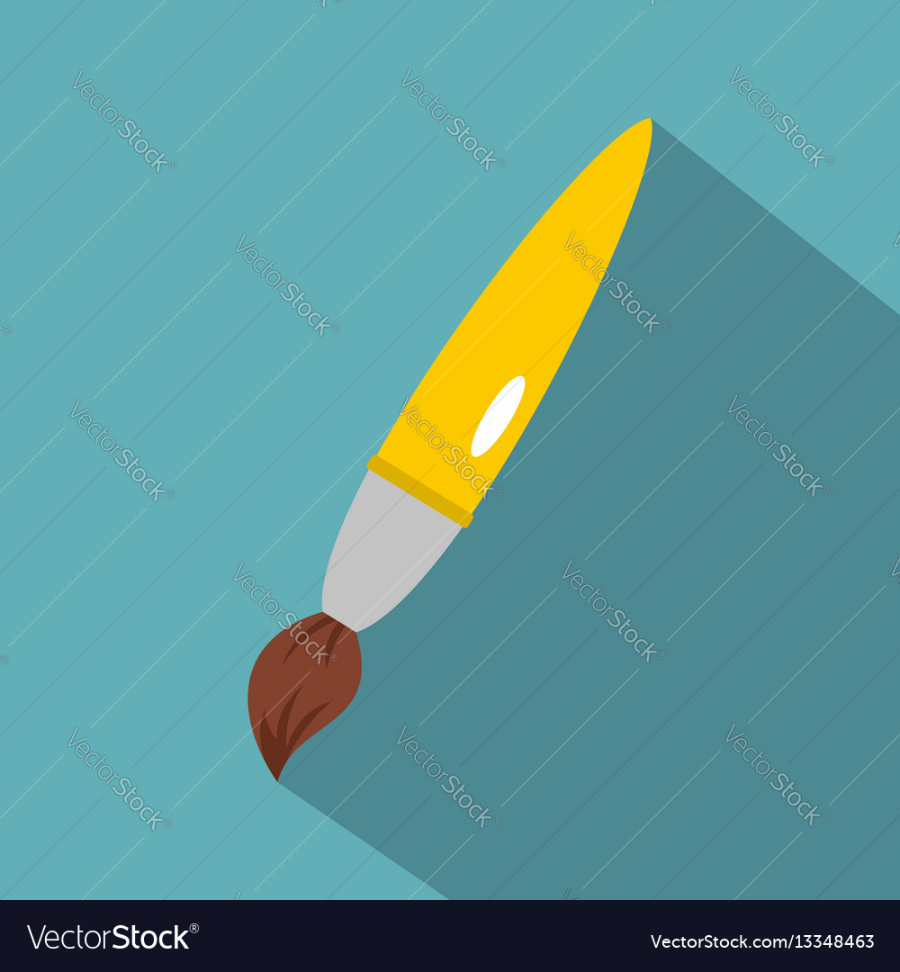 Drawing brush icon flat style Royalty Free Vector Image