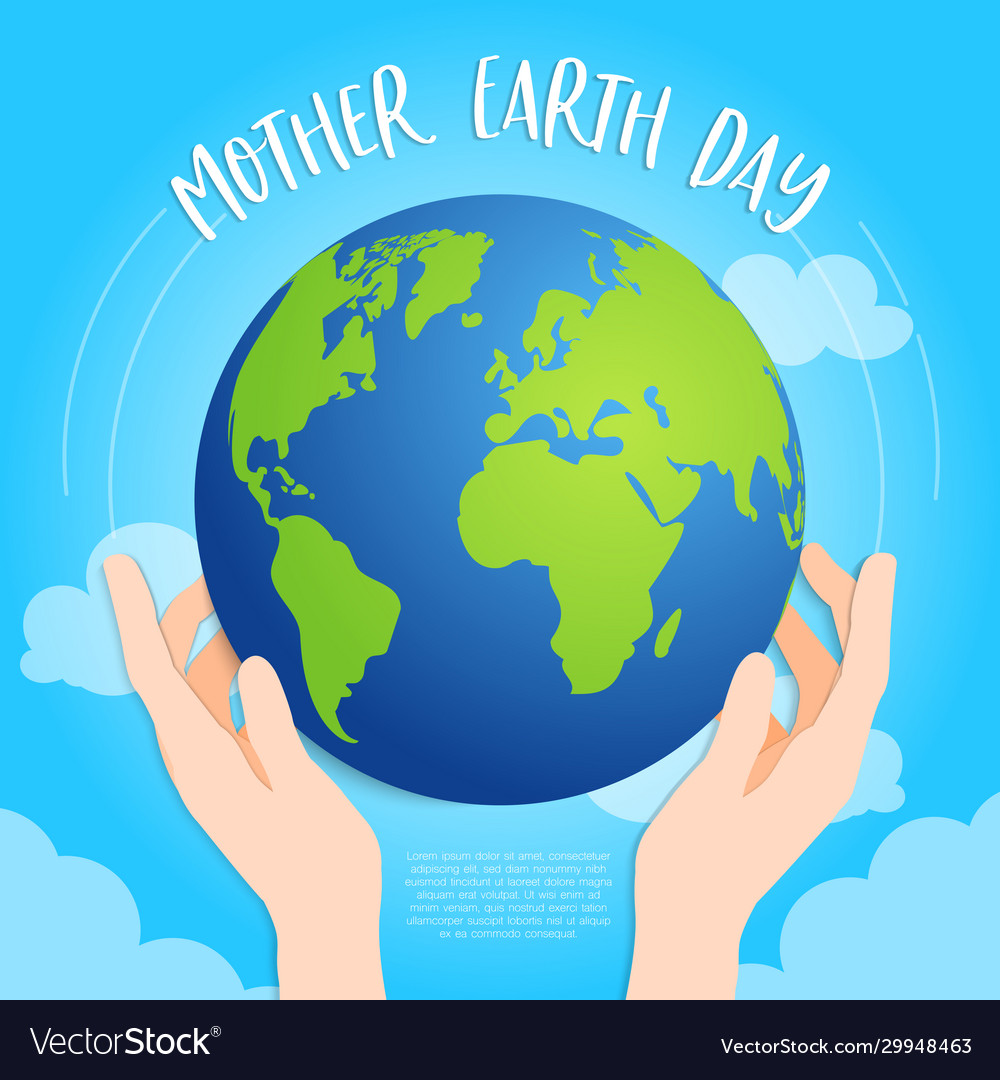 Earth day concept infographic in hands Royalty Free Vector