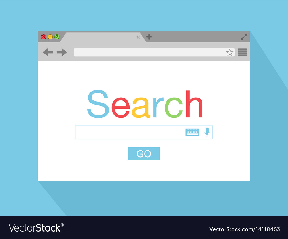 Flat style browser window on cyan background