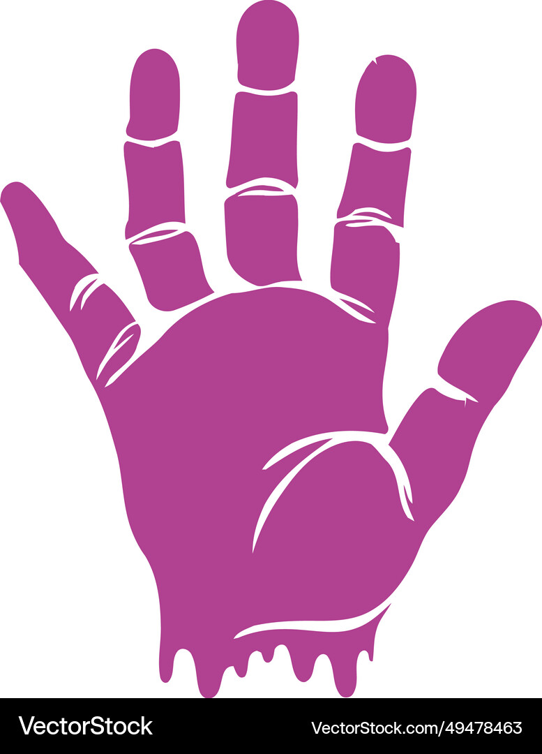 Handprint paint colors fingers Royalty Free Vector Image