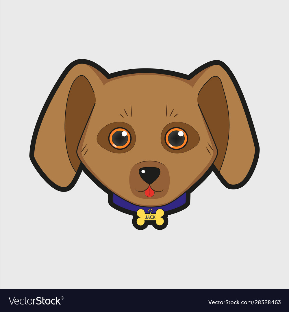 Jack dog cute cartoon face