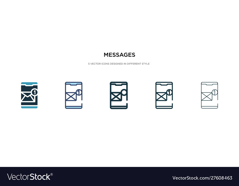 Messages icon in different style two colored vector image Messages icon in different style two colored