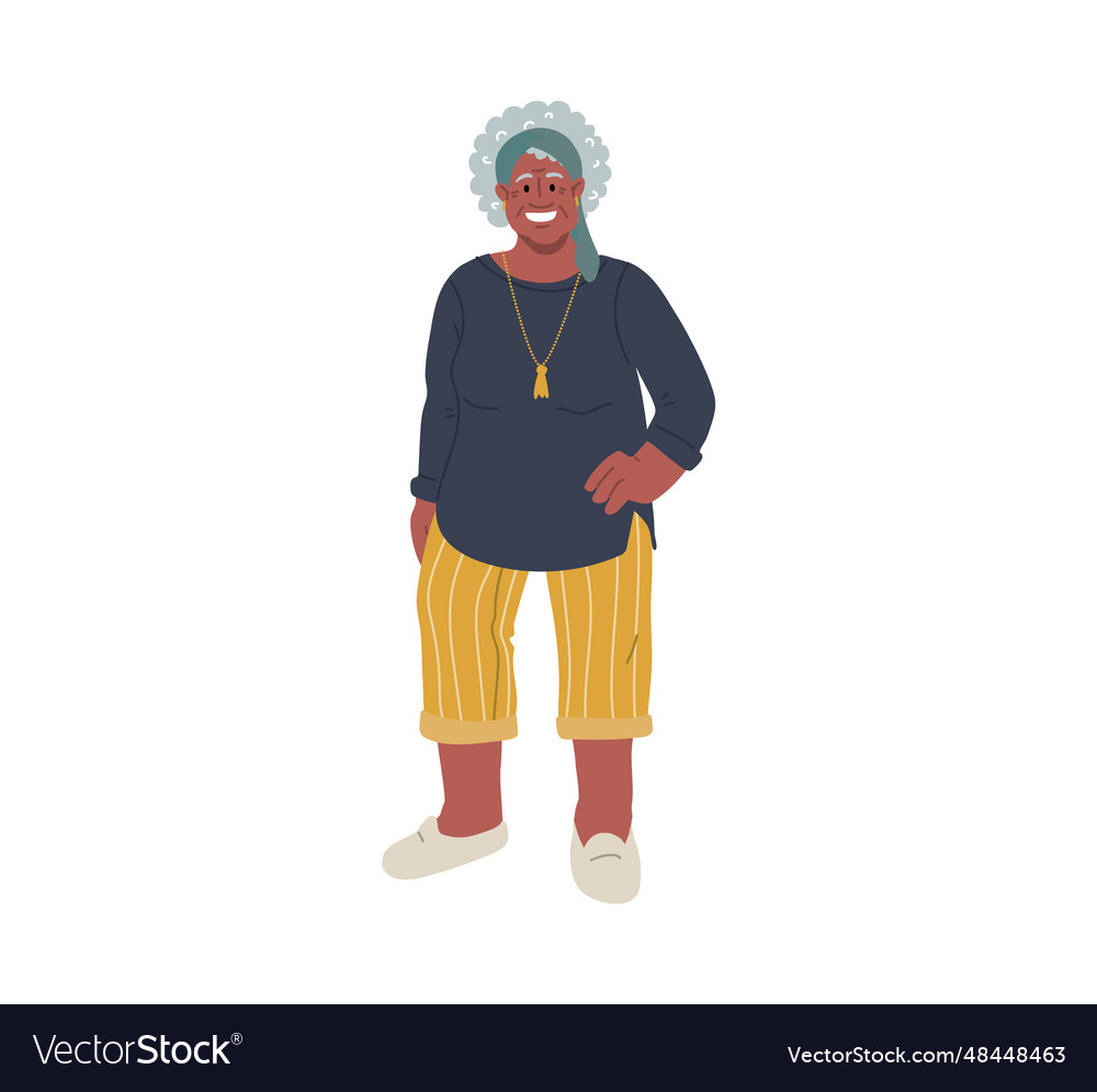 Senior woman cartoon character