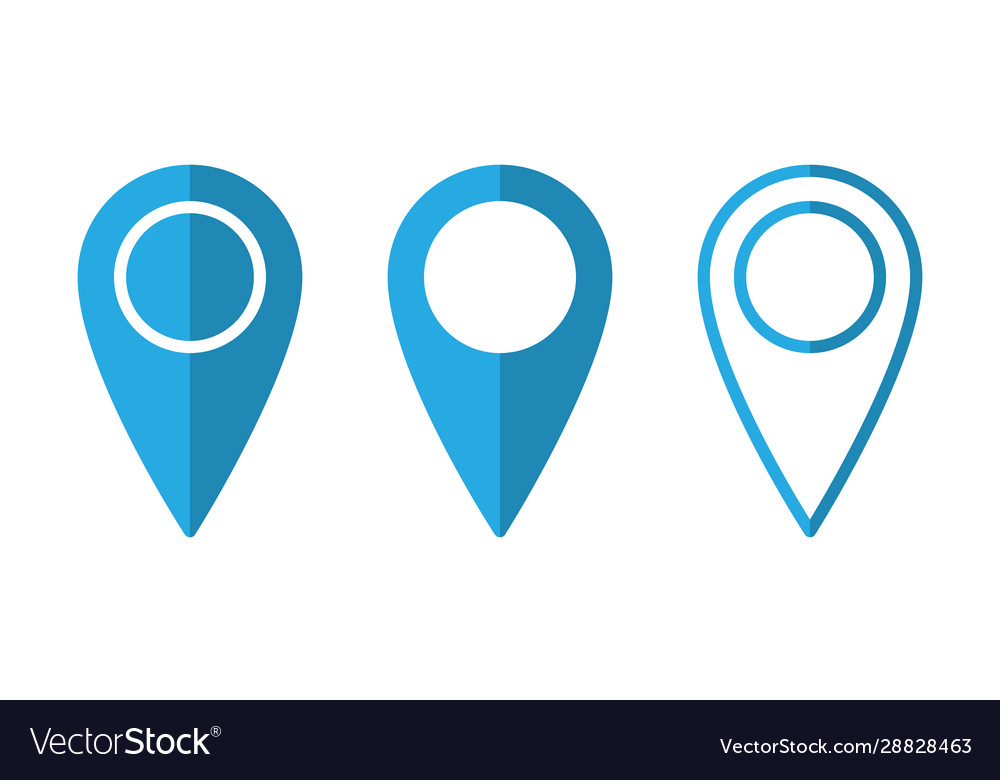 Set location icons in flat style