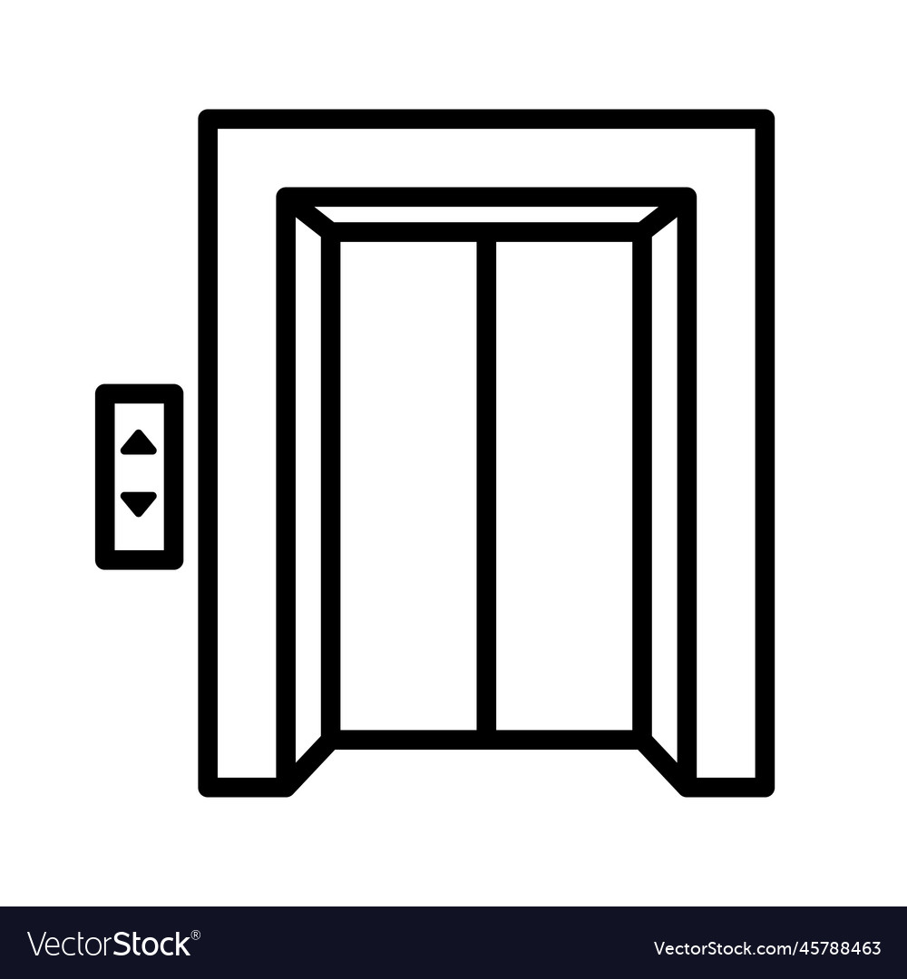 Simple elevator icon or elevating equipment