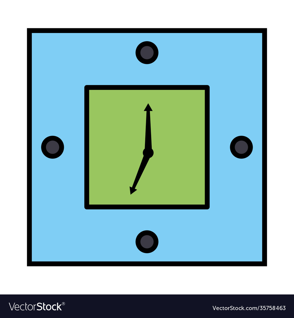 Time clock analog with square form line and fill