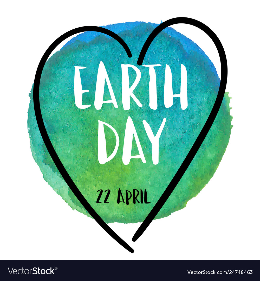 Watercolor earth 22 april day Royalty Free Vector Image