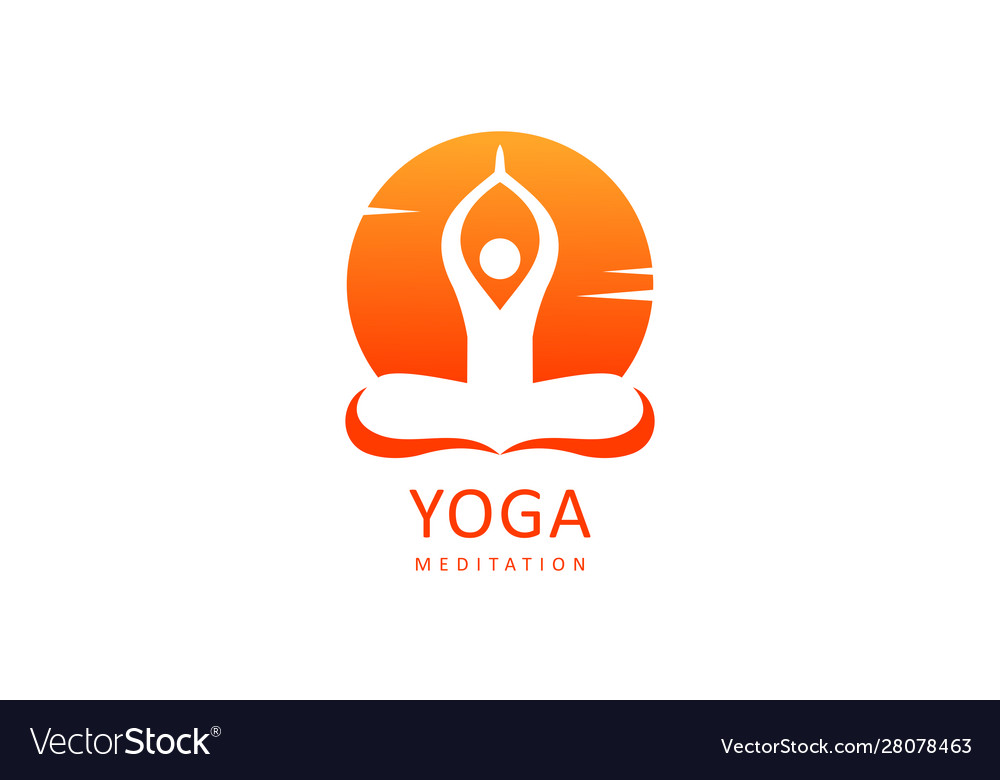 Yoga logo design stock human meditation in lotus Vector Image