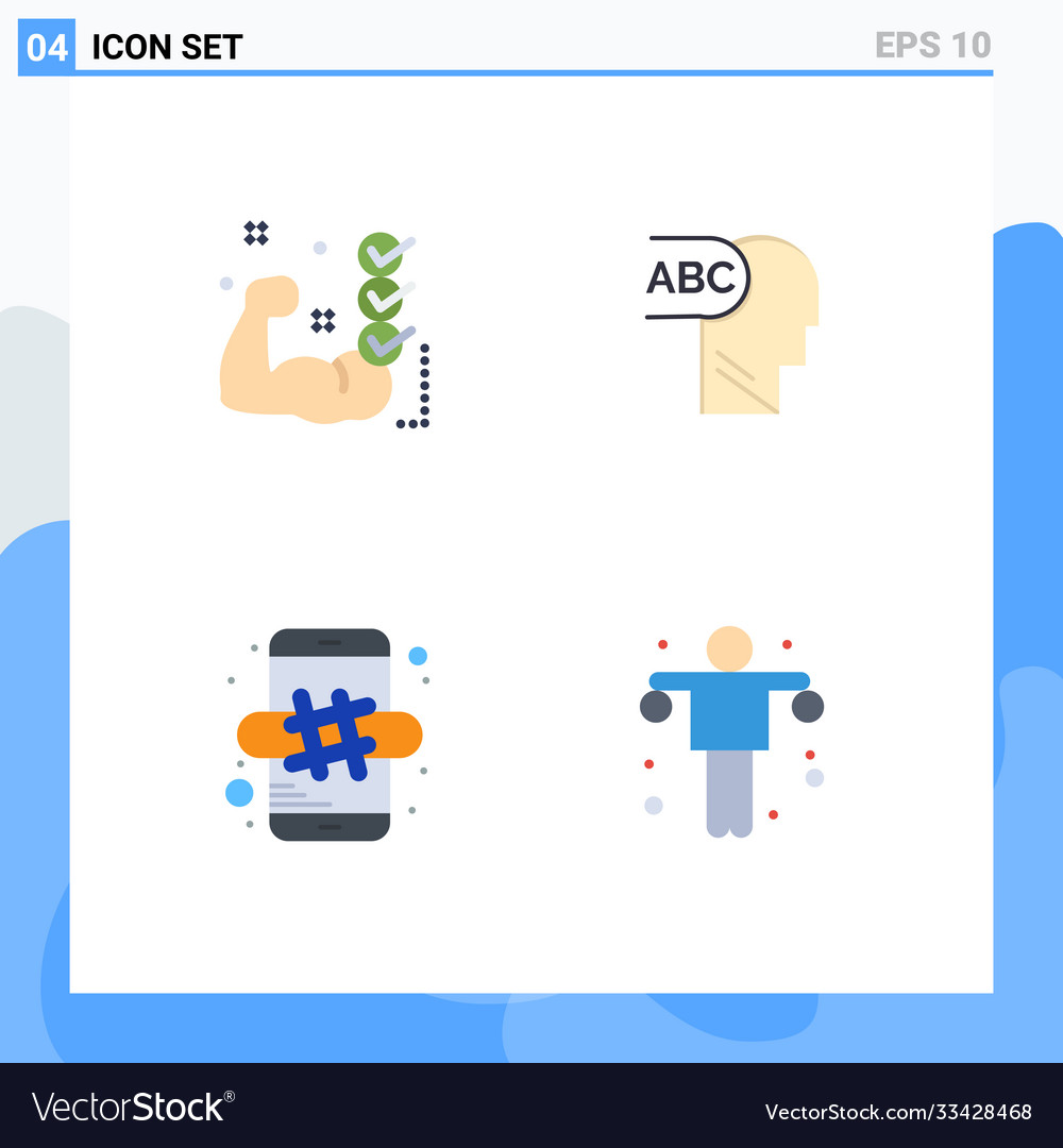 4 universal flat icons set for web and mobile