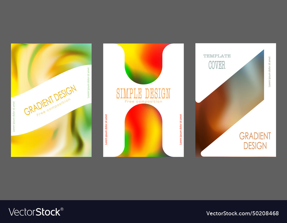 A set of backgrounds with colorful gradient