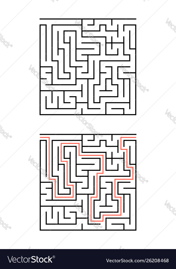 A square maze for children simple flat isolated Vector Image