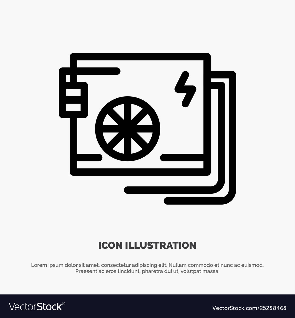 Ac computer part power supply line icon vector image Ac computer part power supply line icon