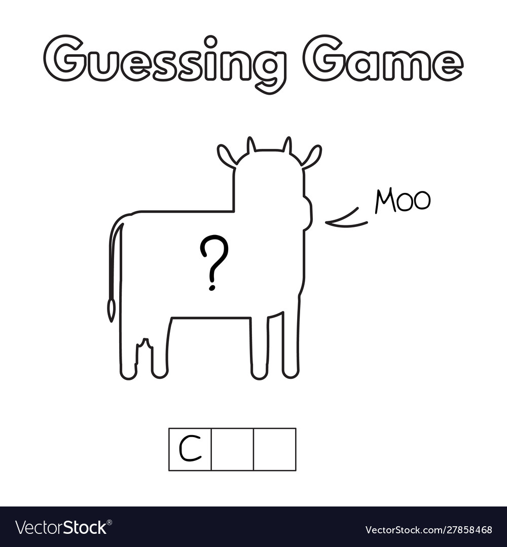 Cartoon cow guessing game