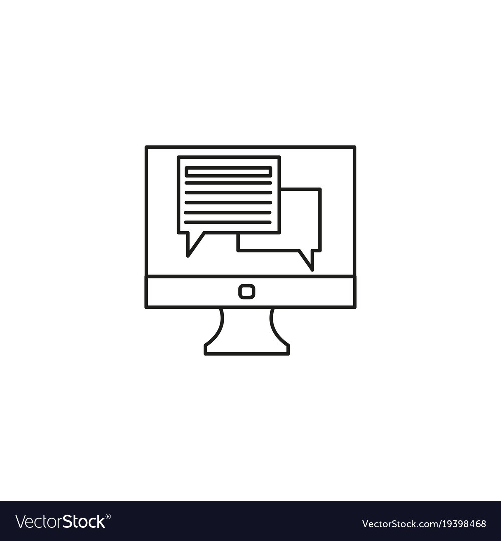 Chat on computer icon