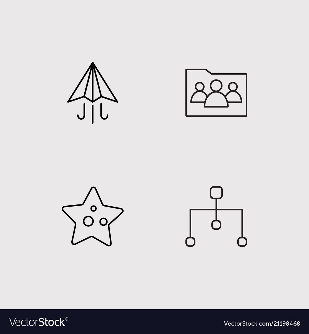 Communication simple linear icons set outlined