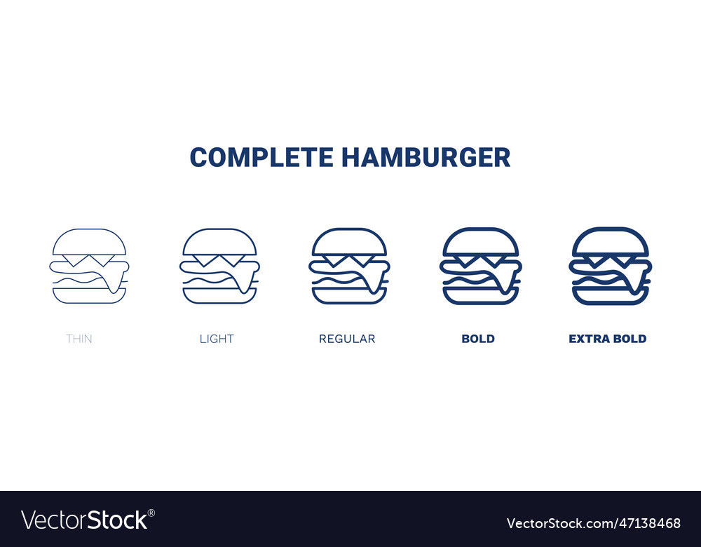 Complete hamburger icon thin light regular bold