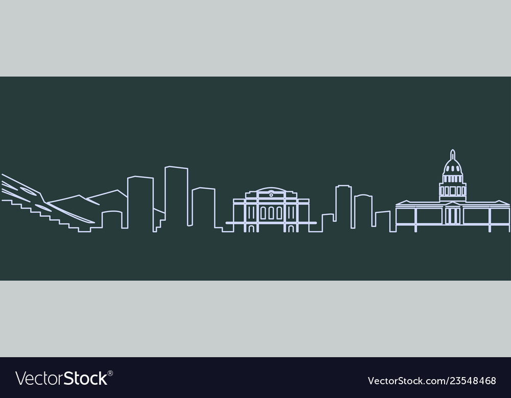 Denver single line skyline Royalty Free Vector Image