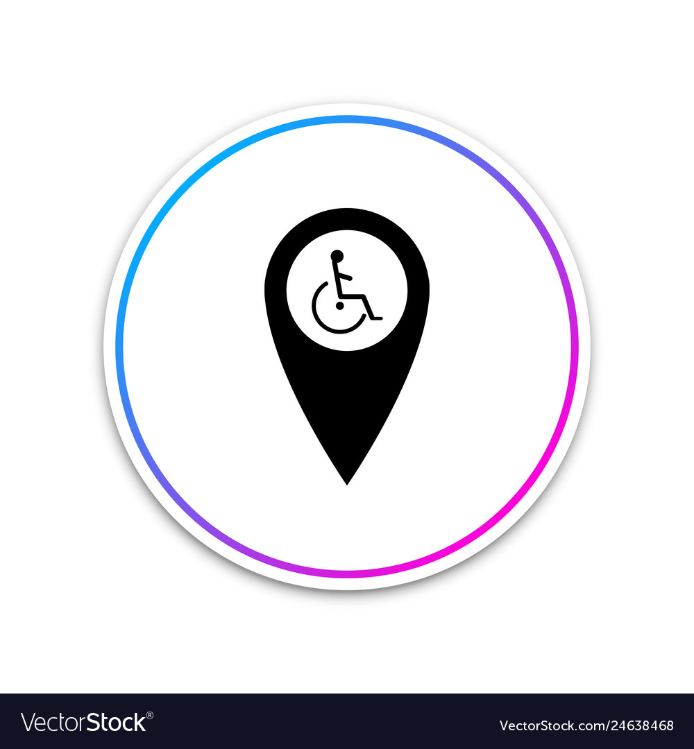 Disabled handicap in map pointer icon isolated vector image Disabled handicap in map pointer icon isolated