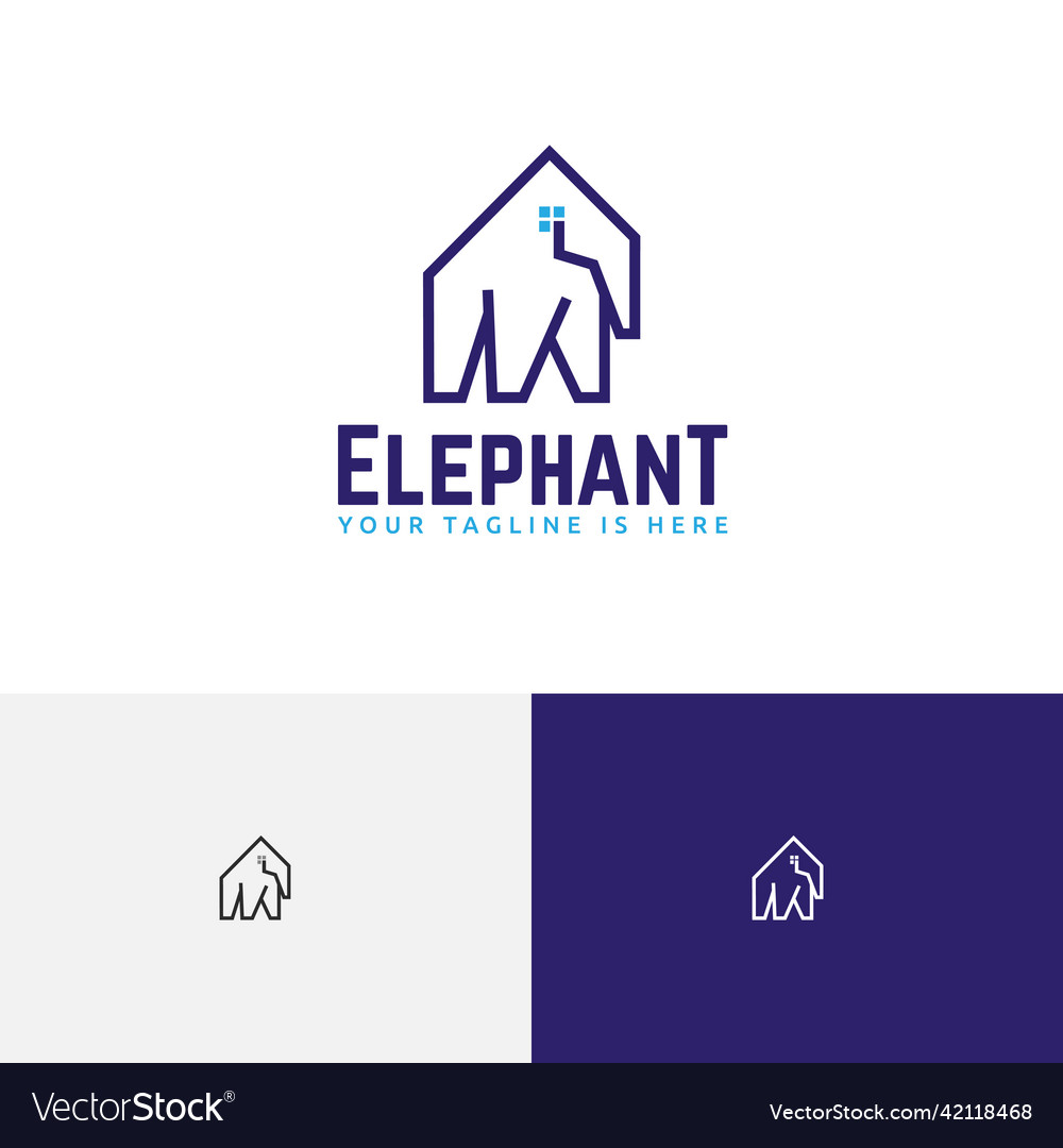 Elephant house real estate realty strong Vector Image