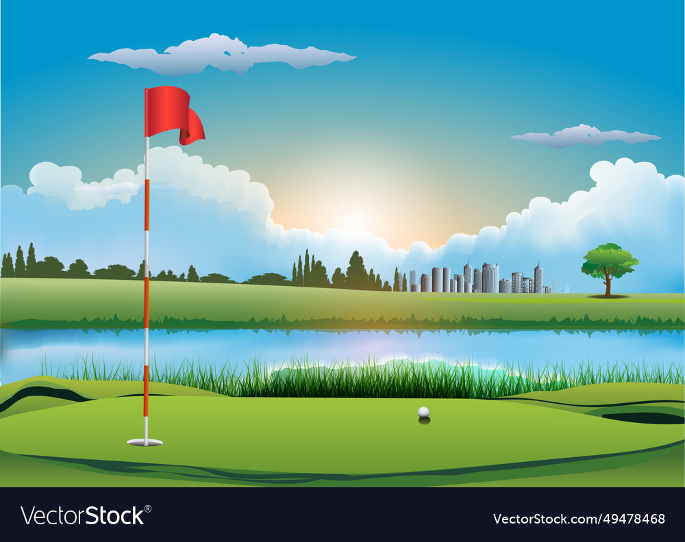 Golf course landscape vector image Golf course landscape