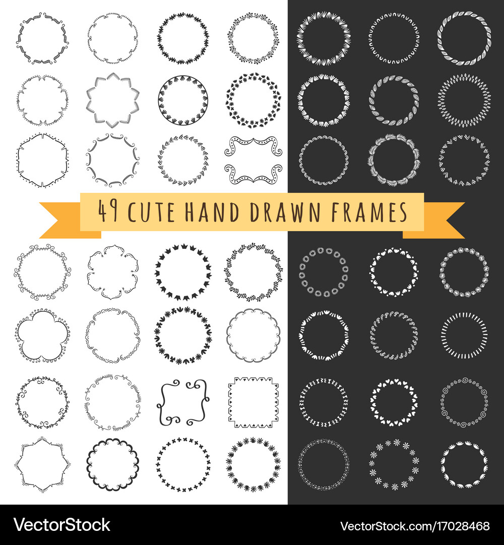 Hand drawn frames collection Royalty Free Vector Image