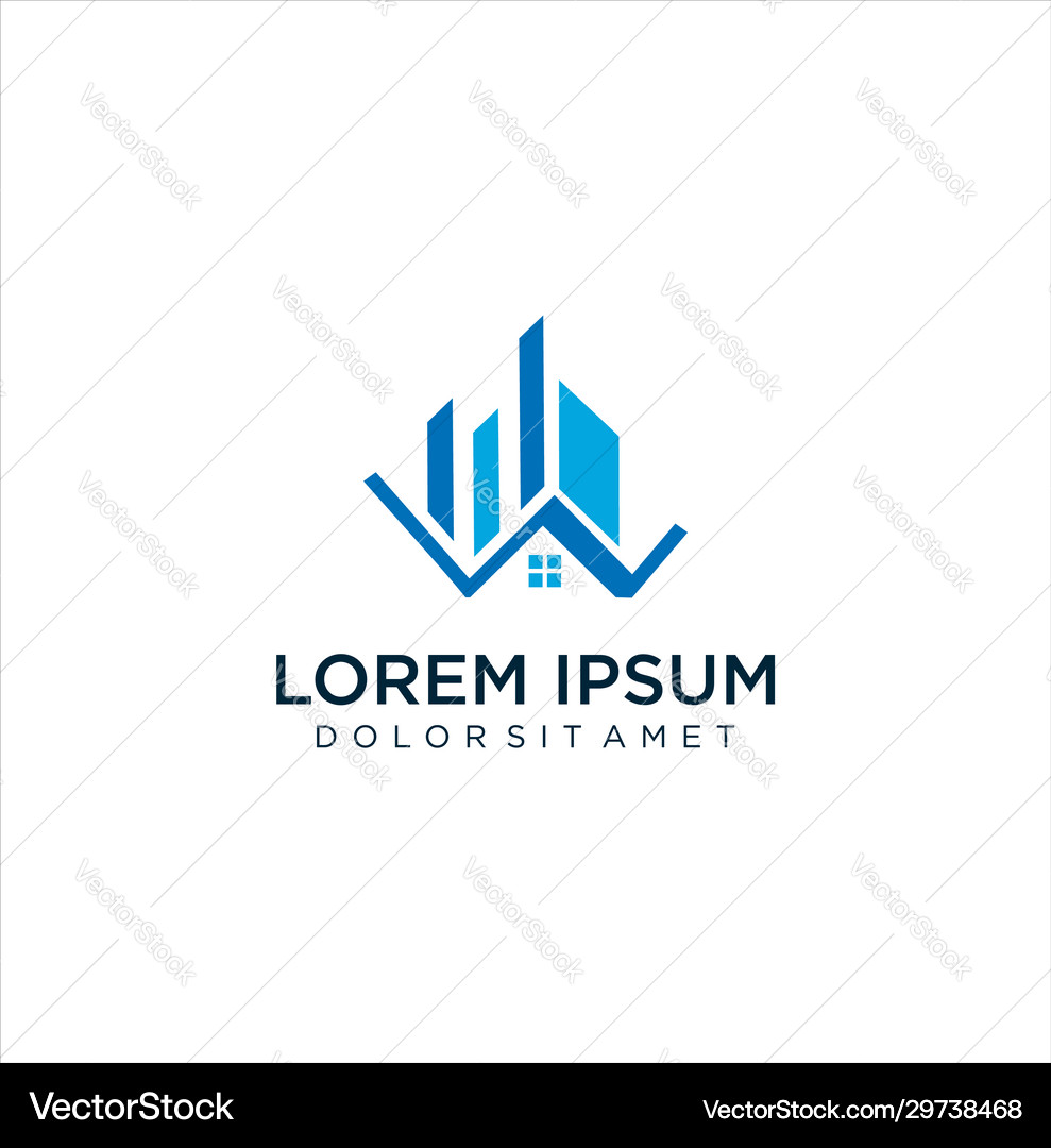 Letter w real estate logoinitial building logo Vector Image