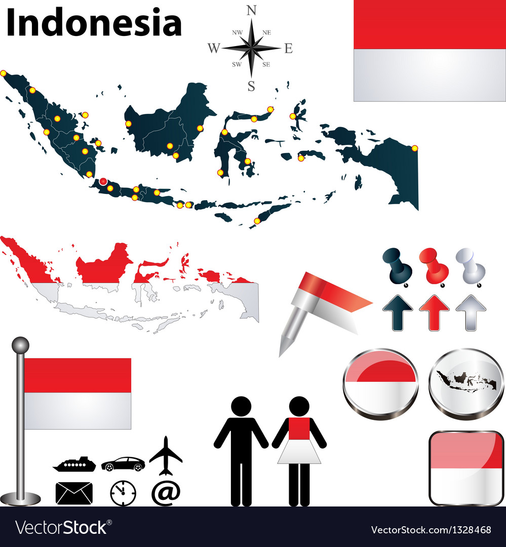 Map of indonesia Royalty Free Vector Image - VectorStock