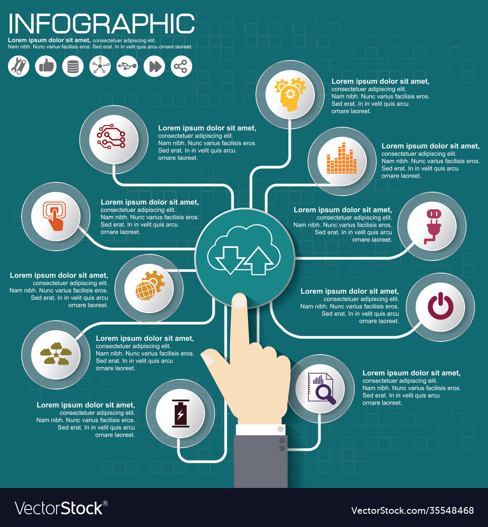 Part report with logo and icons set Vector Image Part report with logo and icons set
