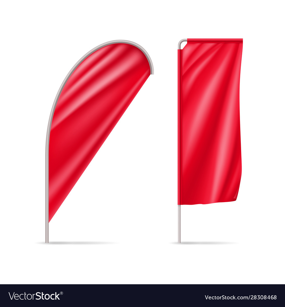 Red drop and rectangular flags