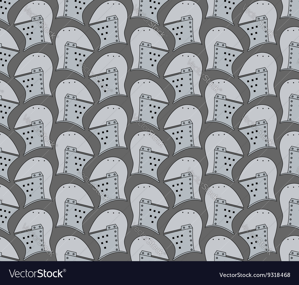 Seamless pattern with medieval helmets