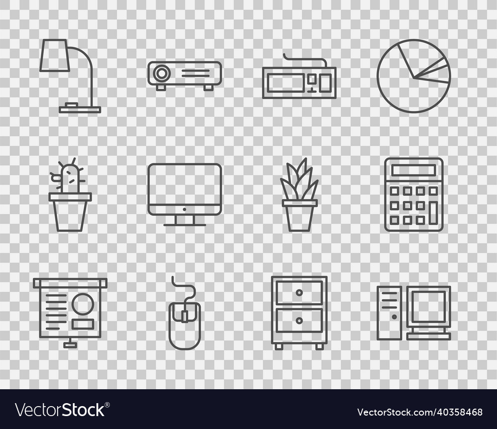Set line chalkboard with diagram computer monitor vector image Set line chalkboard with diagram computer monitor